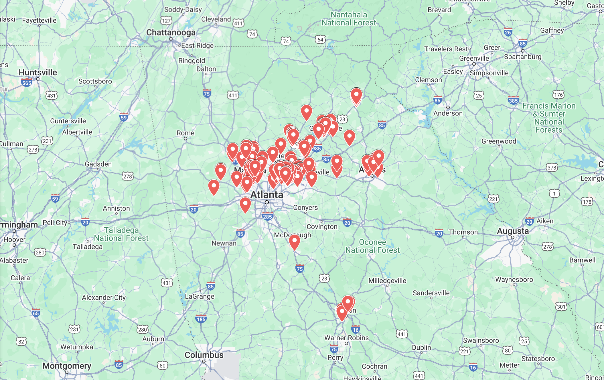 Parra Distribution Service Area Map